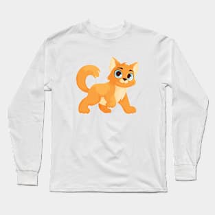 Adorable Fluffy Orange Kitten Long Sleeve T-Shirt